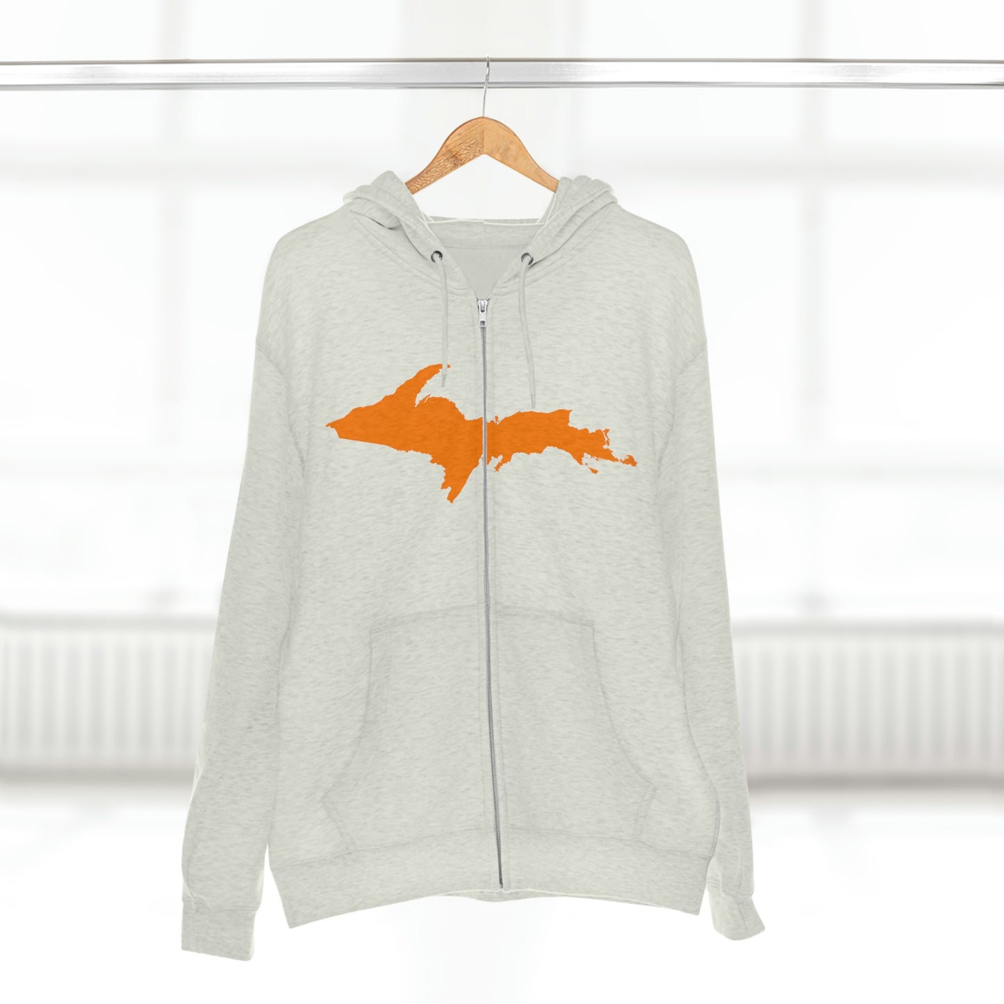 Michigan Upper Peninsula Full-Zip Hoodie (w/ Orange UP Outline)