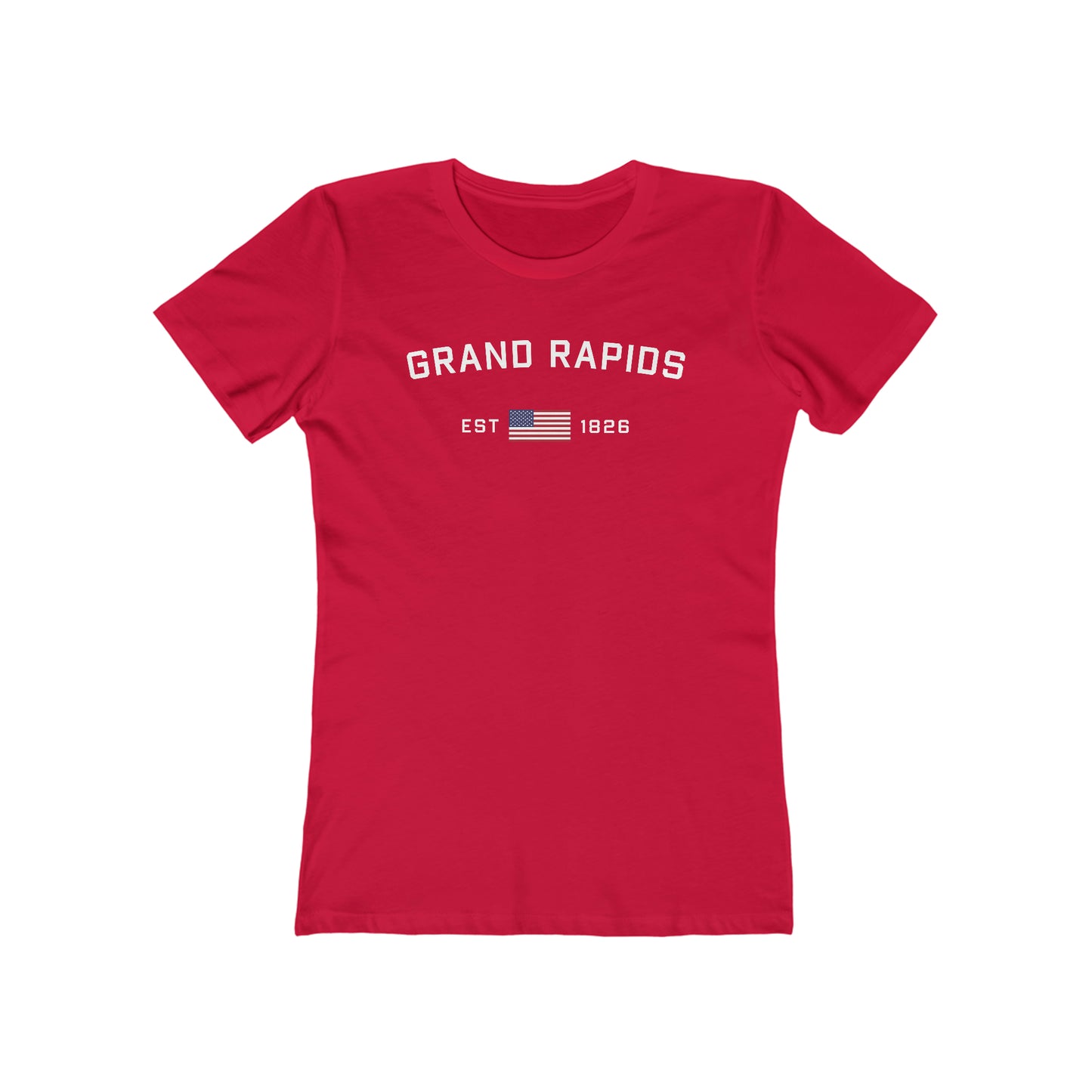 'Grand Rapids EST 1826' (w/USA Flag Outline) | Women's Boyfriend Cut