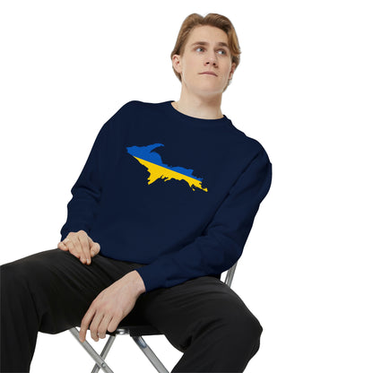 Michigan Upper Peninsula Sweatshirt (w/ UP Ukraine Outline) | Unisex Garment Dyed