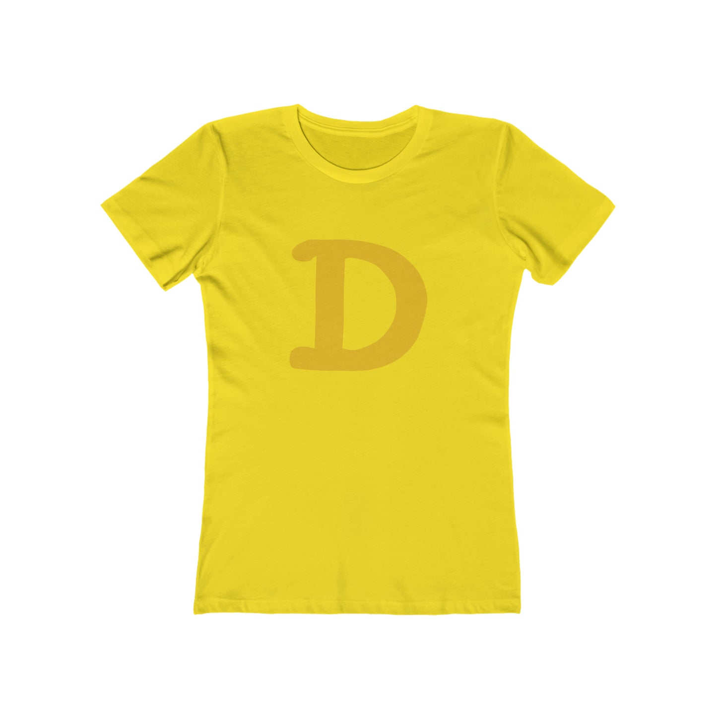 Detroit 'Old French D' T-Shirt (Gold Full Body Outline) | Women's Boyfriend Cut