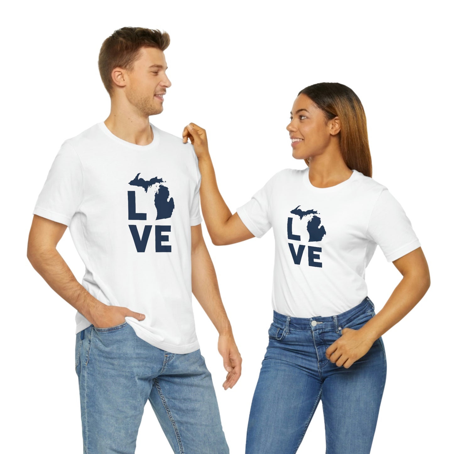 Michigan 'Love' T-Shirt (Geometric Sans Font) | Unisex Standard Fit