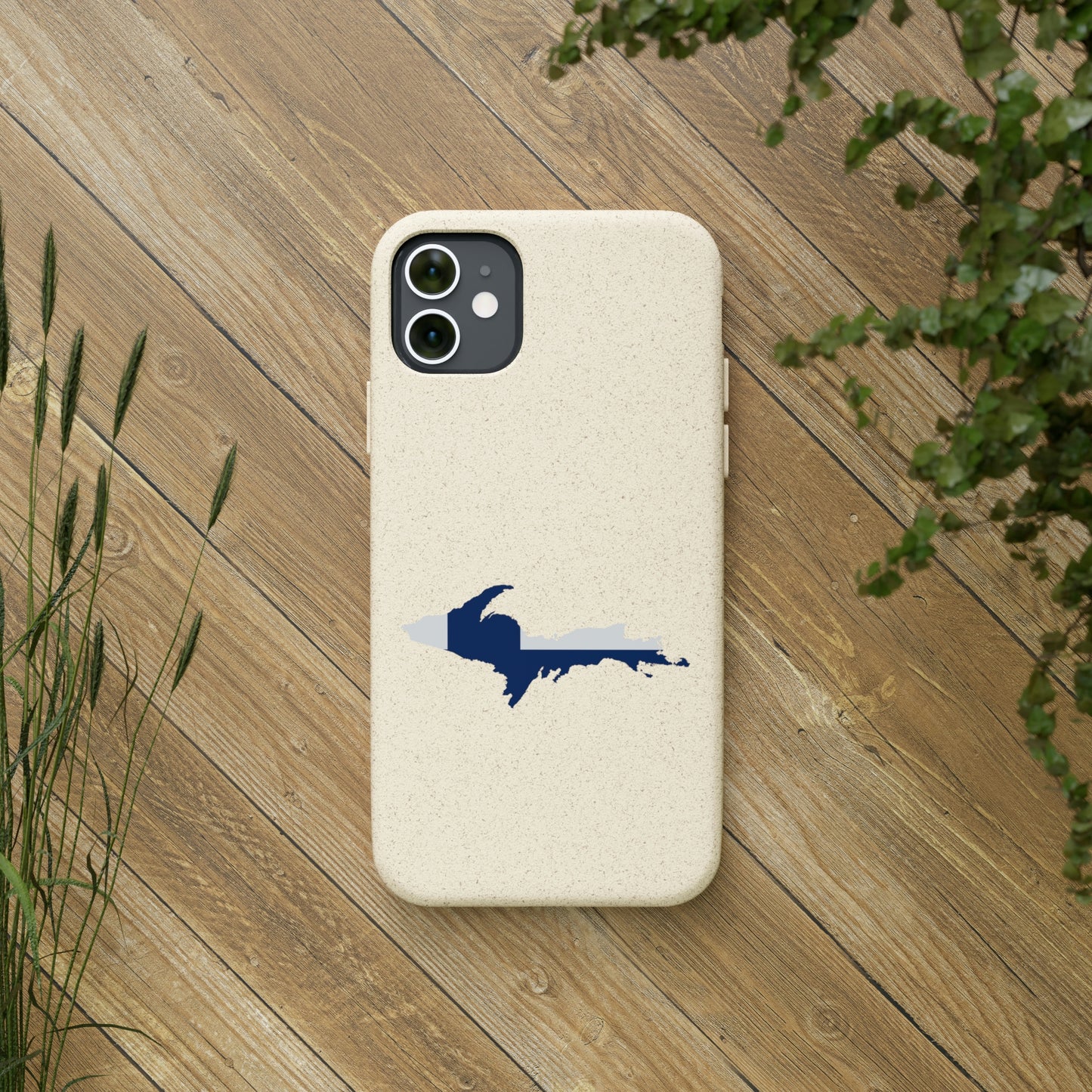 Michigan Upper Peninsula Biodegradable Phone Cases (w/ UP Finland Flag Outline) | Apple iPhone