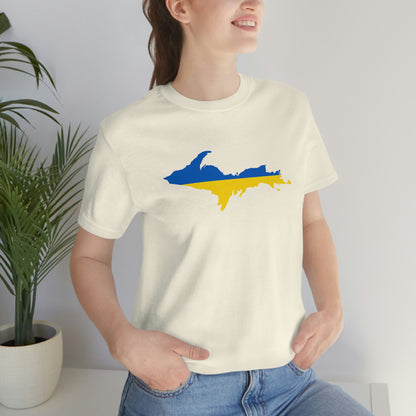 Michigan Upper Peninsula T-Shirt (w/ UP Ukraine Flag Outline) | Unisex Standard Fit