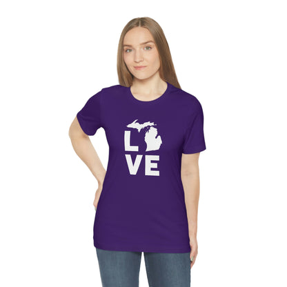 Michigan 'Love' T-Shirt (Geometric Sans Font) | Unisex Standard Fit