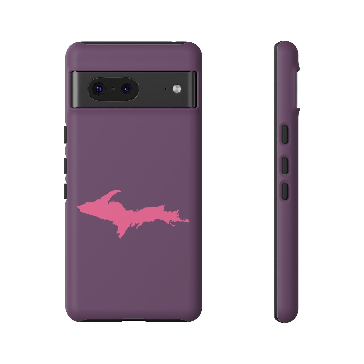 Michigan Upper Peninsula Tough Phone Case (Plum w/ Pink UP Outline) | Samsung & Pixel Android