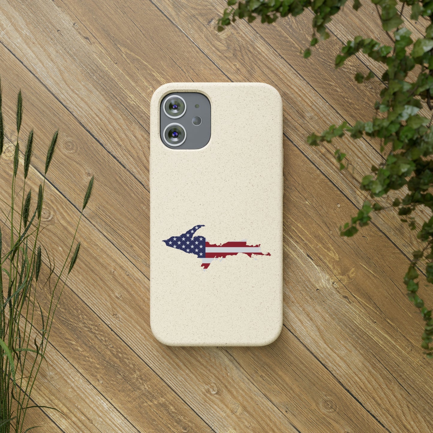 Michigan Upper Peninsula Biodegradable Phone Cases (w/ UP USA Flag Outline) | Apple iPhone