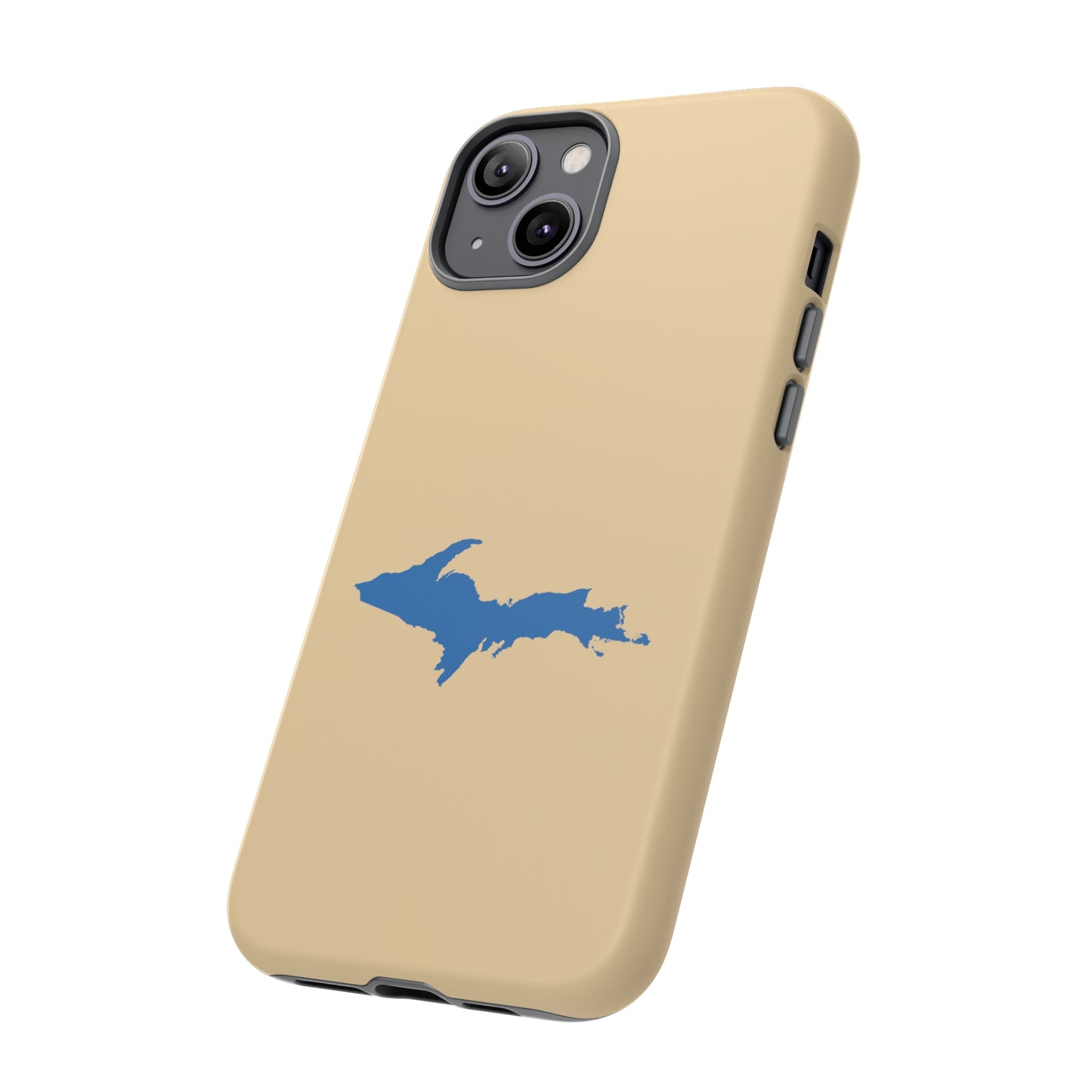 Michigan Upper Peninsula Tough Phone Case (Maple Color w/ Azure UP Outline) | Apple iPhone