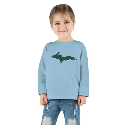 Michigan Upper Peninsula T-Shirt (w/ Green UP Outline) | Toddler Long Sleeve