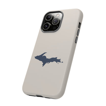 Michigan Upper Peninsula Tough Phone Case (Canvas Color w/ UP Outline) | Apple iPhone