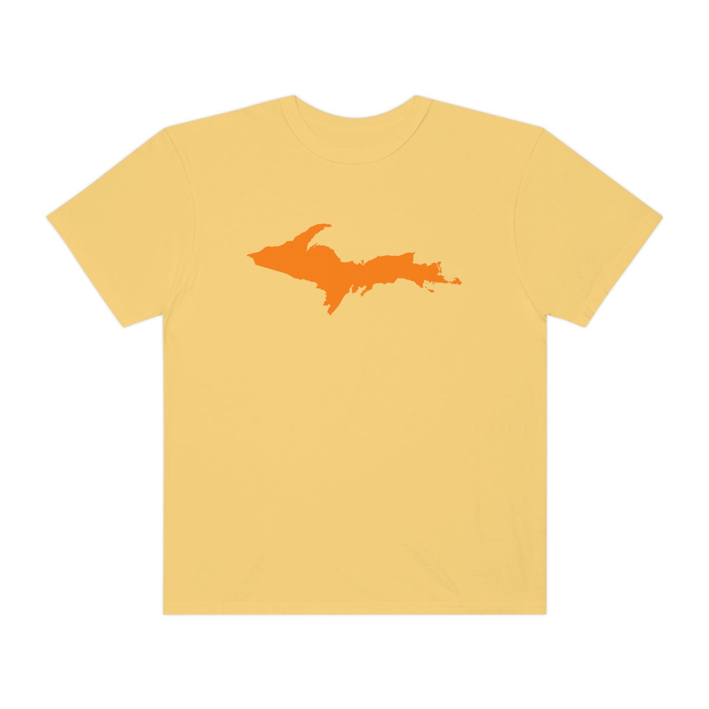 Michigan Upper Peninsula T-Shirt (w/ Orange UP Outline) | Unisex Garment-Dyed