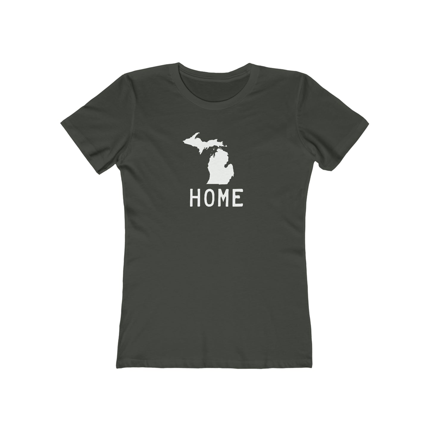 Michigan 'Home' T-Shirt (Licence Plate Font) | Women's Boyfriend Cut