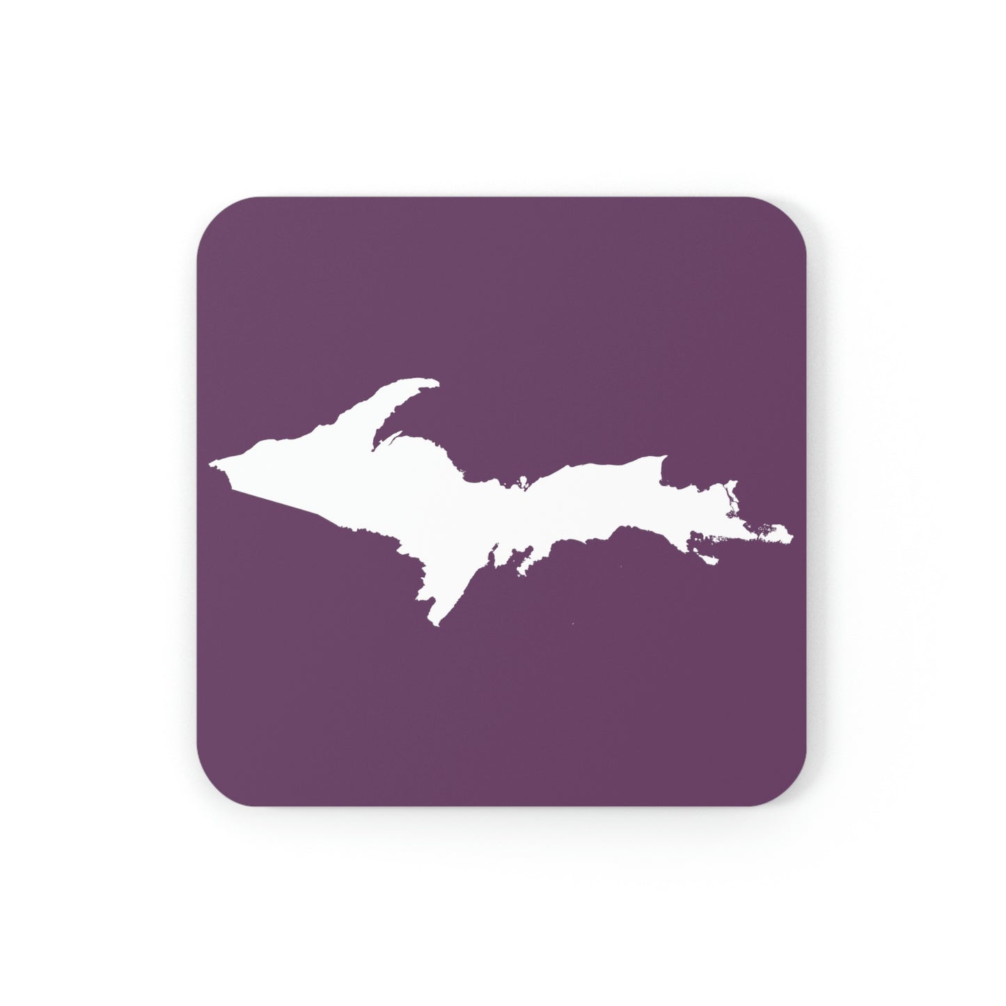 Michigan Upper Peninsula Coaster Set (Plum w/ UP Outline) | Corkwood - 4 pack