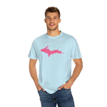 Michigan Upper Peninsula T-Shirt (w/ Pink UP Outline) | Unisex Garment-Dyed