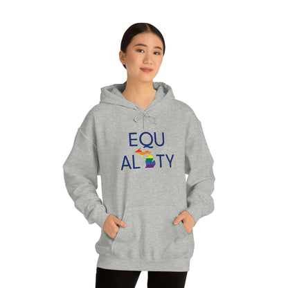 Michigan 'Equality' Hoodie (w/ LGBTQ Pride Colors) | Unisex Standard