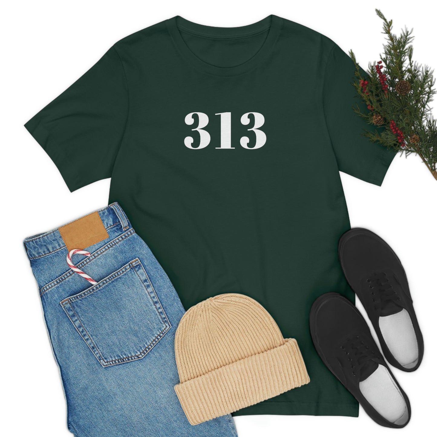 Detroit '313' T-Shirt (Didone Font) | Unisex Standard Fit