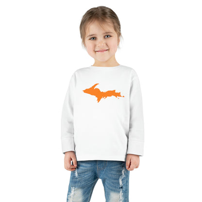 Michigan Upper Peninsula T-Shirt (w/ Orange UP Outline) | Toddler Long Sleeve