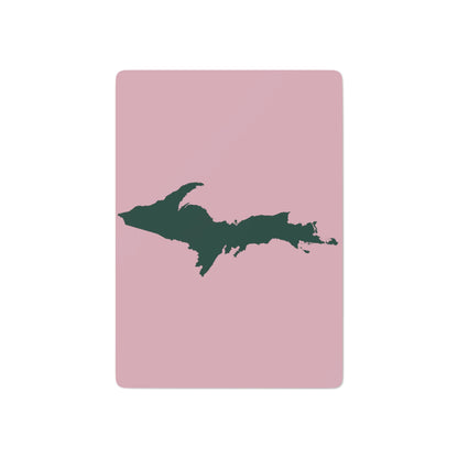 Michigan Upper Peninsula Poker Cards (Pink Color w/ Green UP Outline)