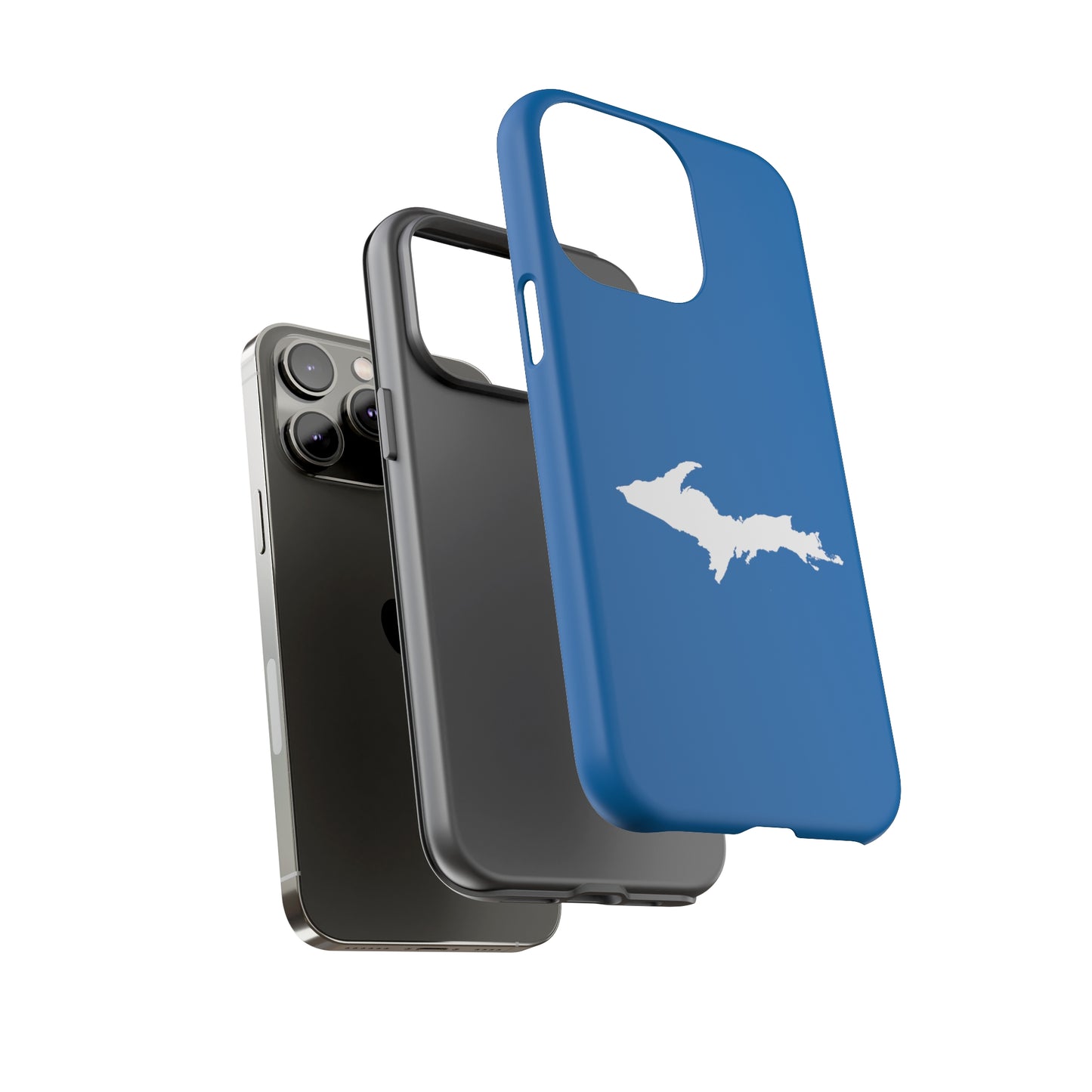 Michigan Upper Peninsula Tough Phone Case (Azure w/ UP Outline) | Apple iPhone