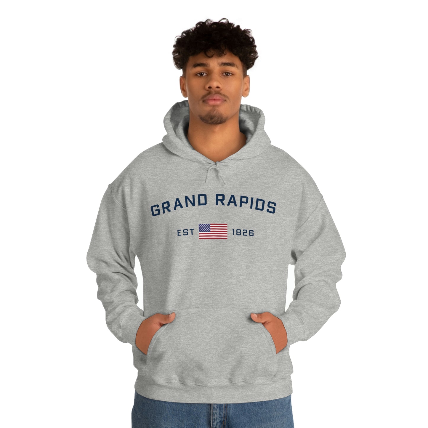 'Grand Rapids EST 1826' (w/USA Flag Outline) | Unisex Standard