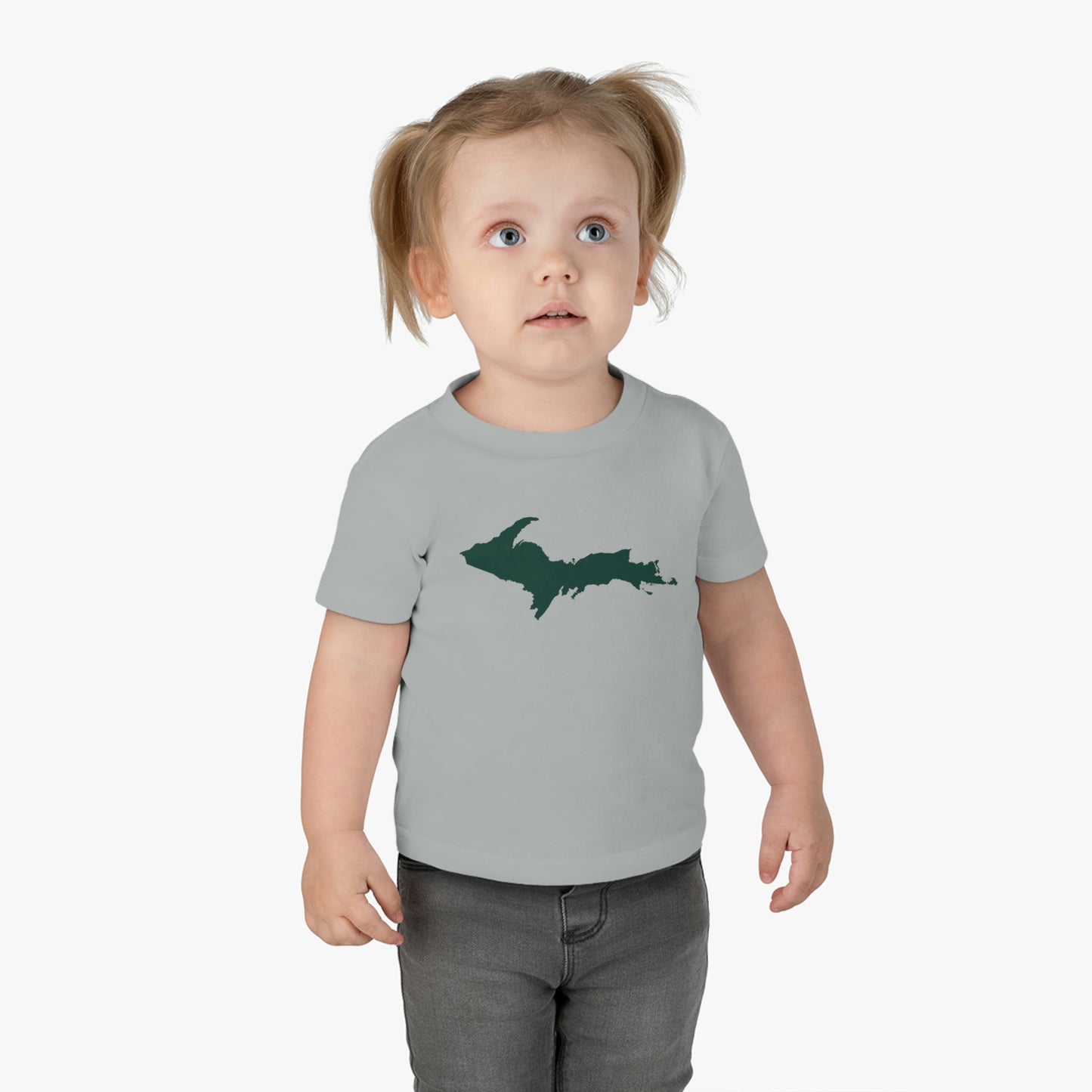 Michigan Upper Peninsula Infant T-Shirt (w/ Green UP Outline) | Short Sleeve