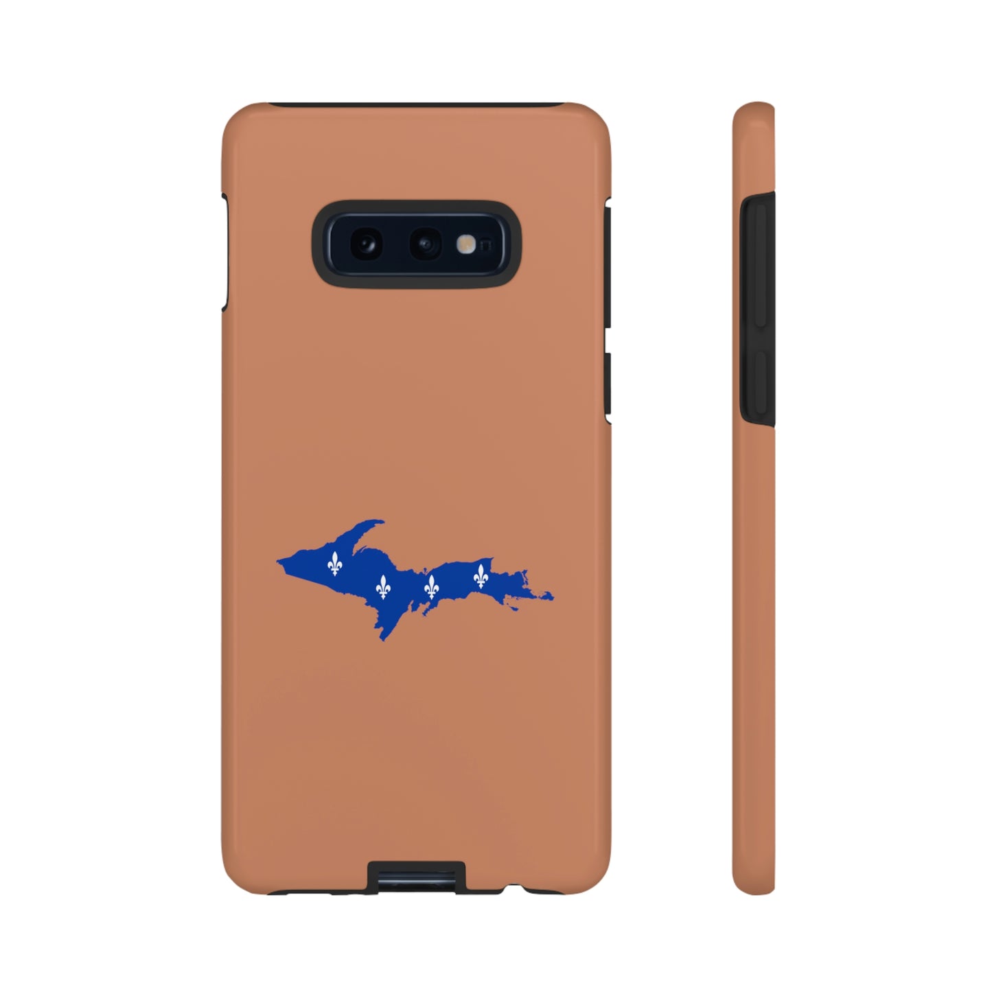 Michigan Upper Peninsula Tough Phone Case (Copper Color w/ UP Quebec Flag Outline) | Samsung & Pixel Android