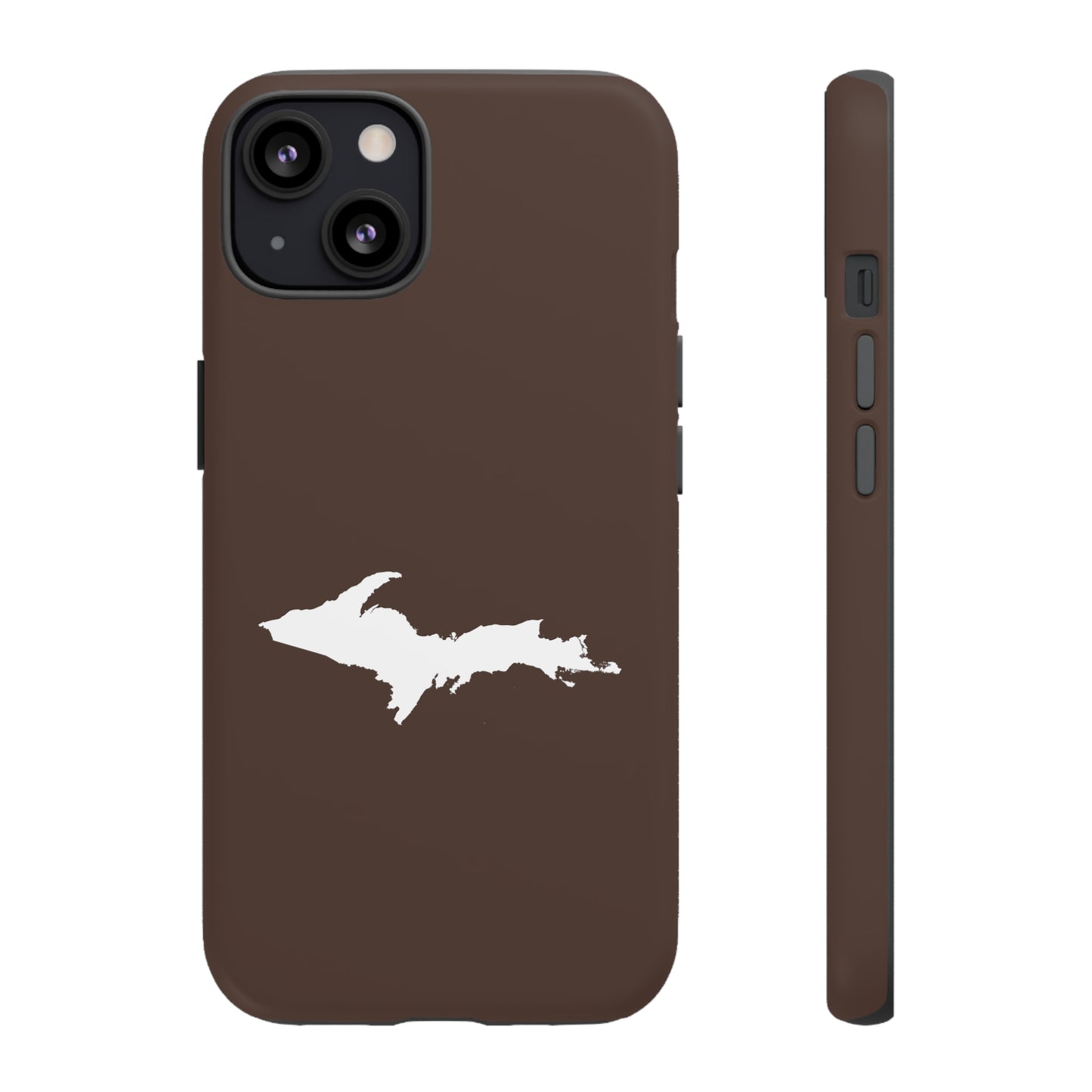 Michigan Upper Peninsula Tough Phone Case (Hickory Color w/ UP Outline) | Apple iPhone