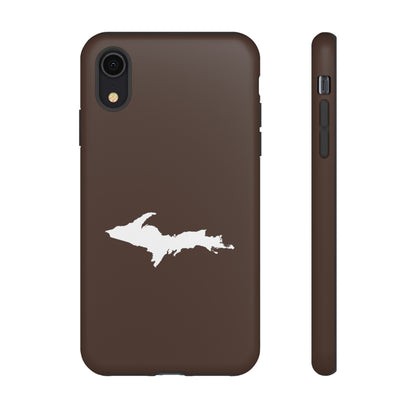 Michigan Upper Peninsula Tough Phone Case (Hickory Color w/ UP Outline) | Apple iPhone