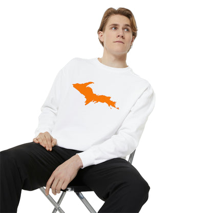 Michigan Upper Peninsula Sweatshirt (w/ Orange UP Outline) | Unisex Garment Dyed
