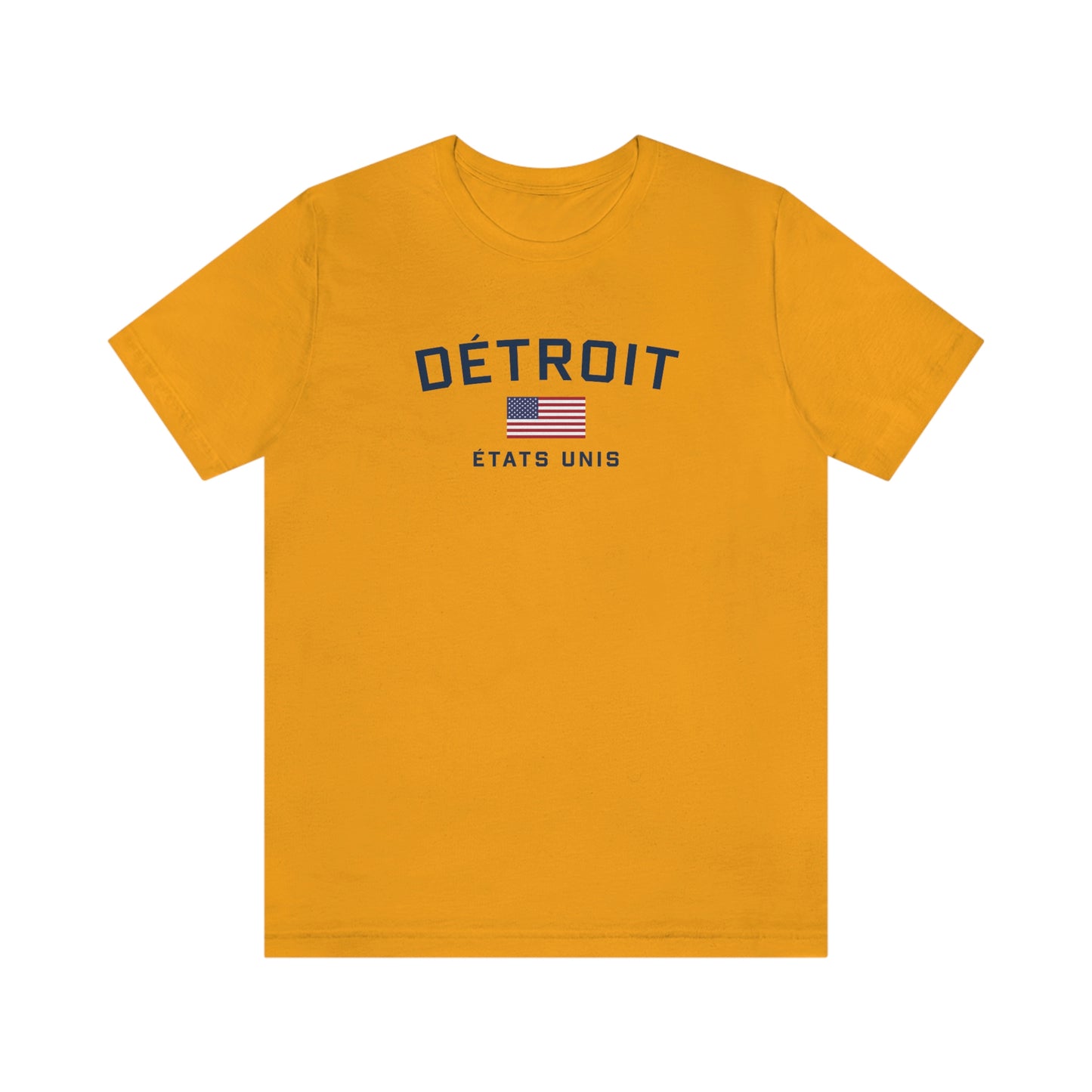 'Détroit États Unis' T-Shirt (w/USA Flag Outline) | Unisex Standard Fit