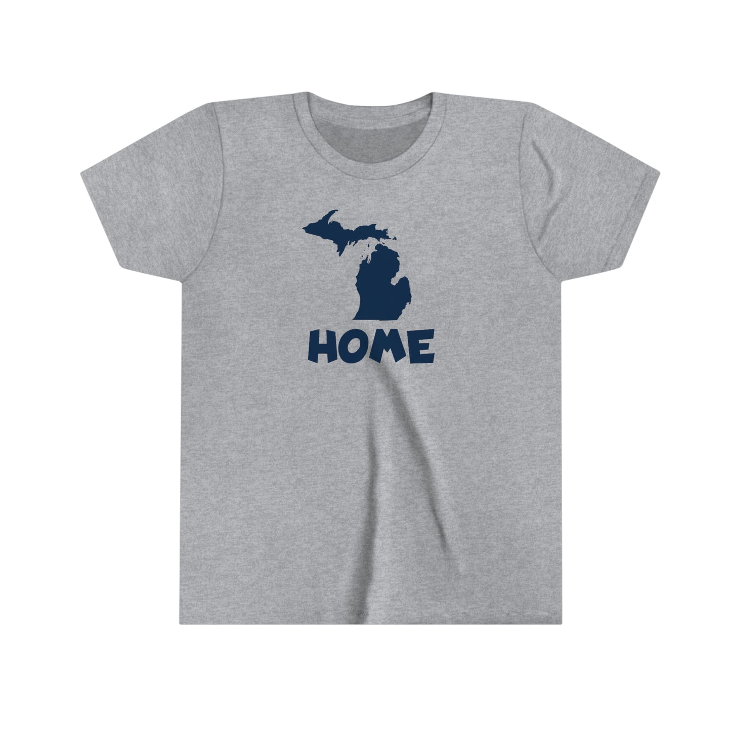 Michigan 'Home' T-Shirt (Whimsical Sans Font) | Youth Short Sleeve