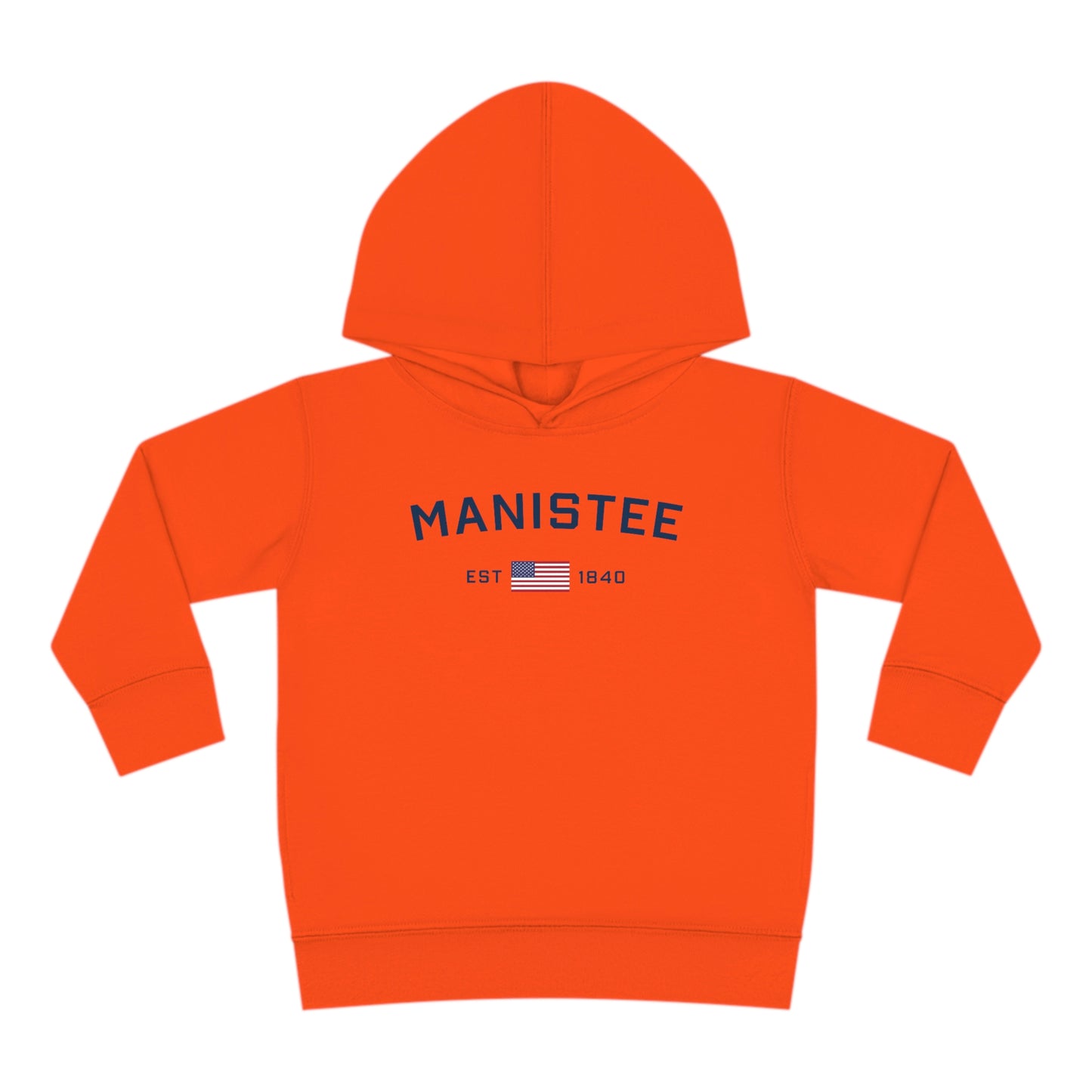 'Manistee EST 1840' Hoodie (w/USA Flag Outline) | Unisex Toddler