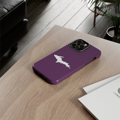 Michigan Upper Peninsula Tough Phone Case (Plum w/ UP Outline) | Apple iPhone