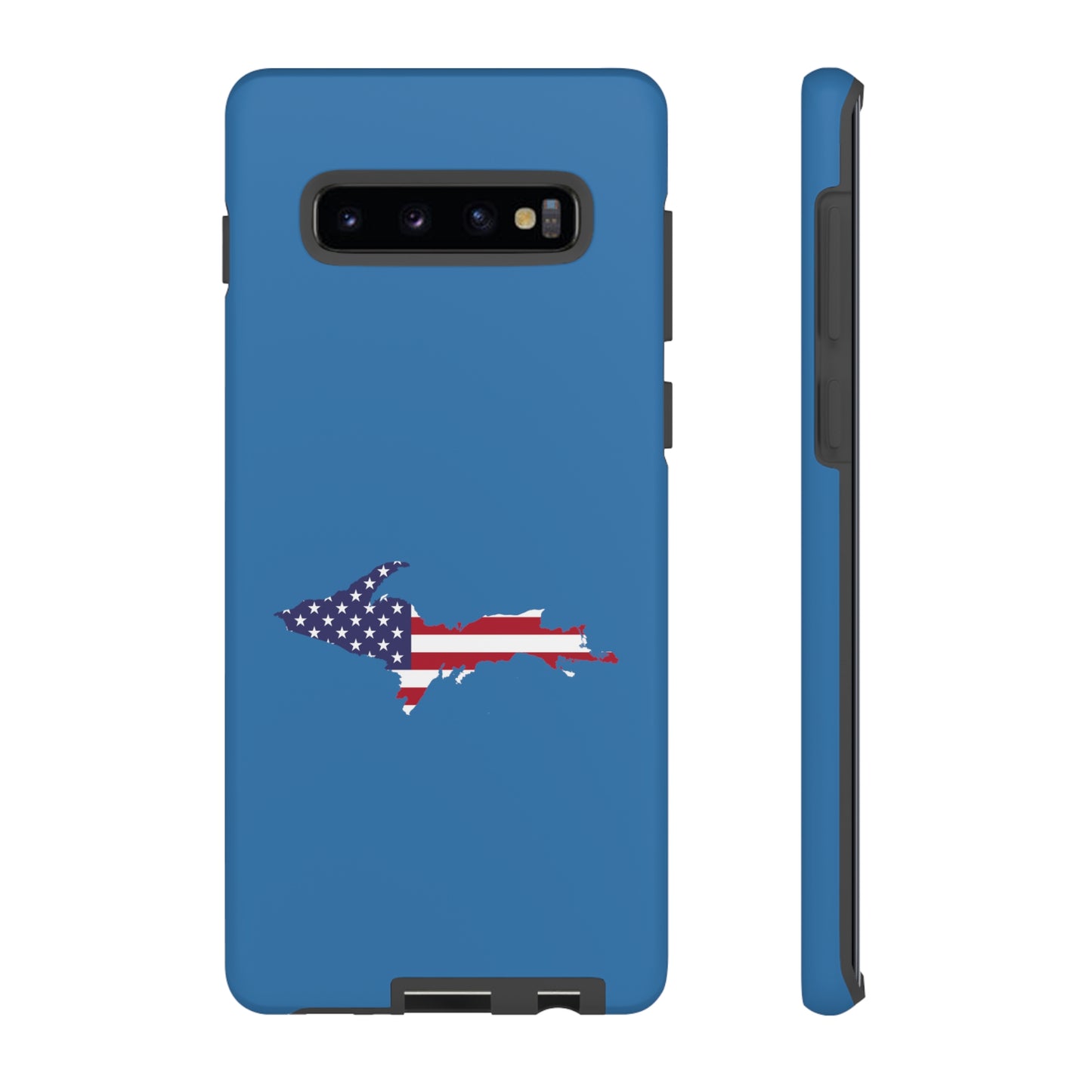 Michigan Upper Peninsula Tough Phone Case (Lake Superior Blue w/ UP USA Flag Outline) | Samsung & Pixel Android