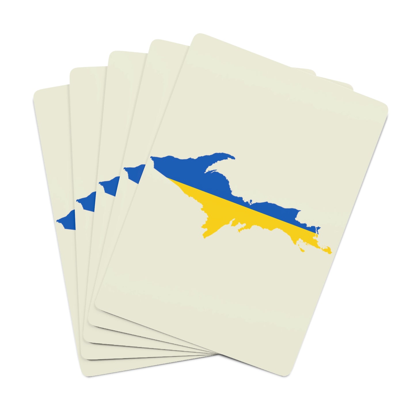 Michigan Upper Peninsula Poker Cards (Ivory Color w/ UP Ukraine Flag Outline)