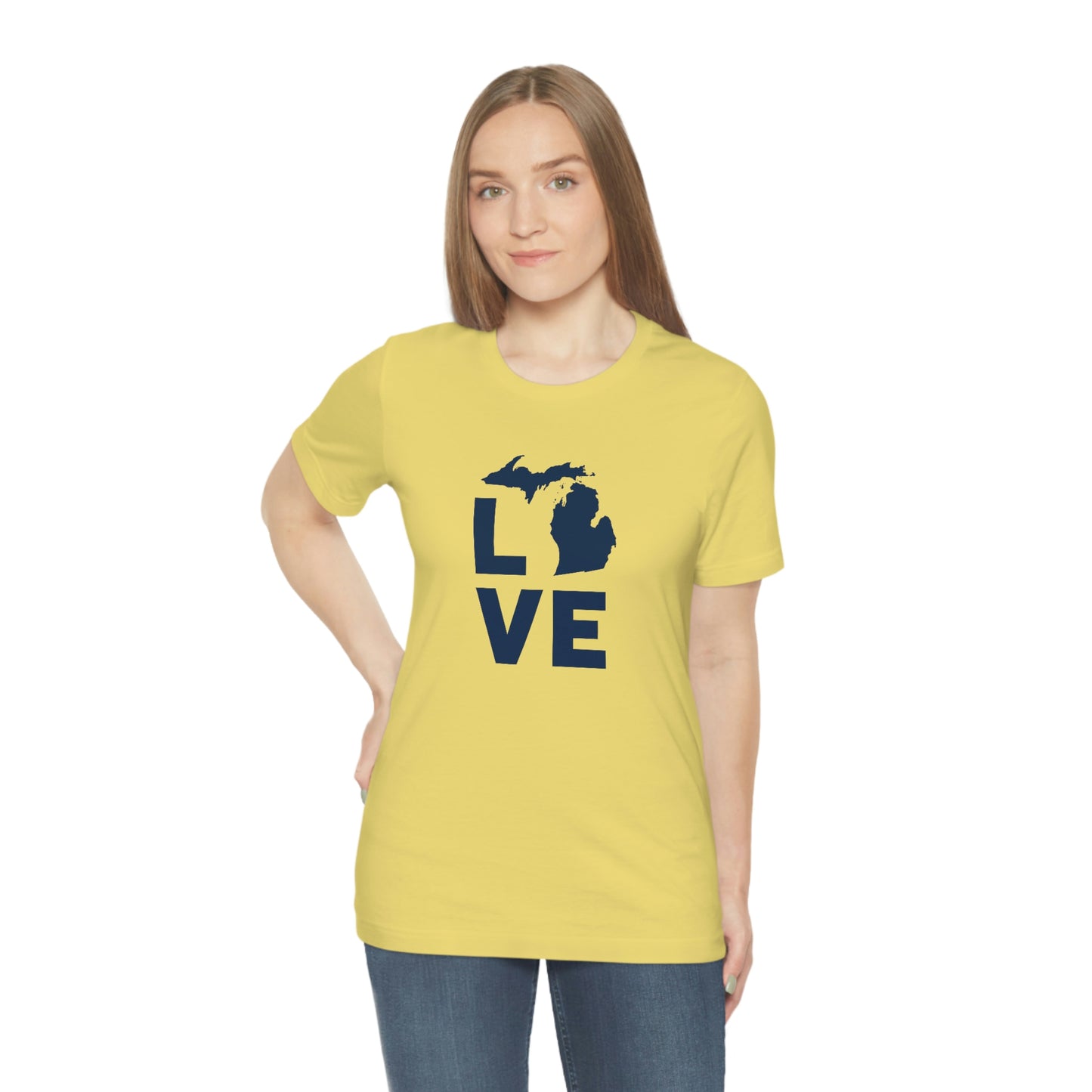 Michigan 'Love' T-Shirt (Geometric Sans Font) | Unisex Standard Fit