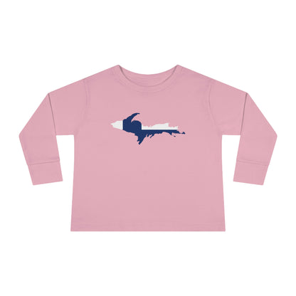 Michigan Upper Peninsula T-Shirt (w/ UP Finland Flag Outline) | Toddler Long Sleeve
