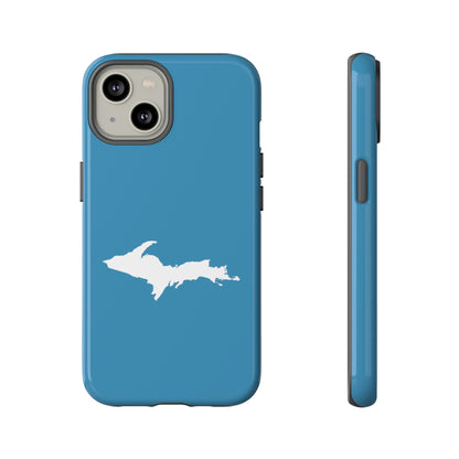 Michigan Upper Peninsula Tough Phone Case (Lake Michigan Blue w/ UP Outline) | Apple iPhone