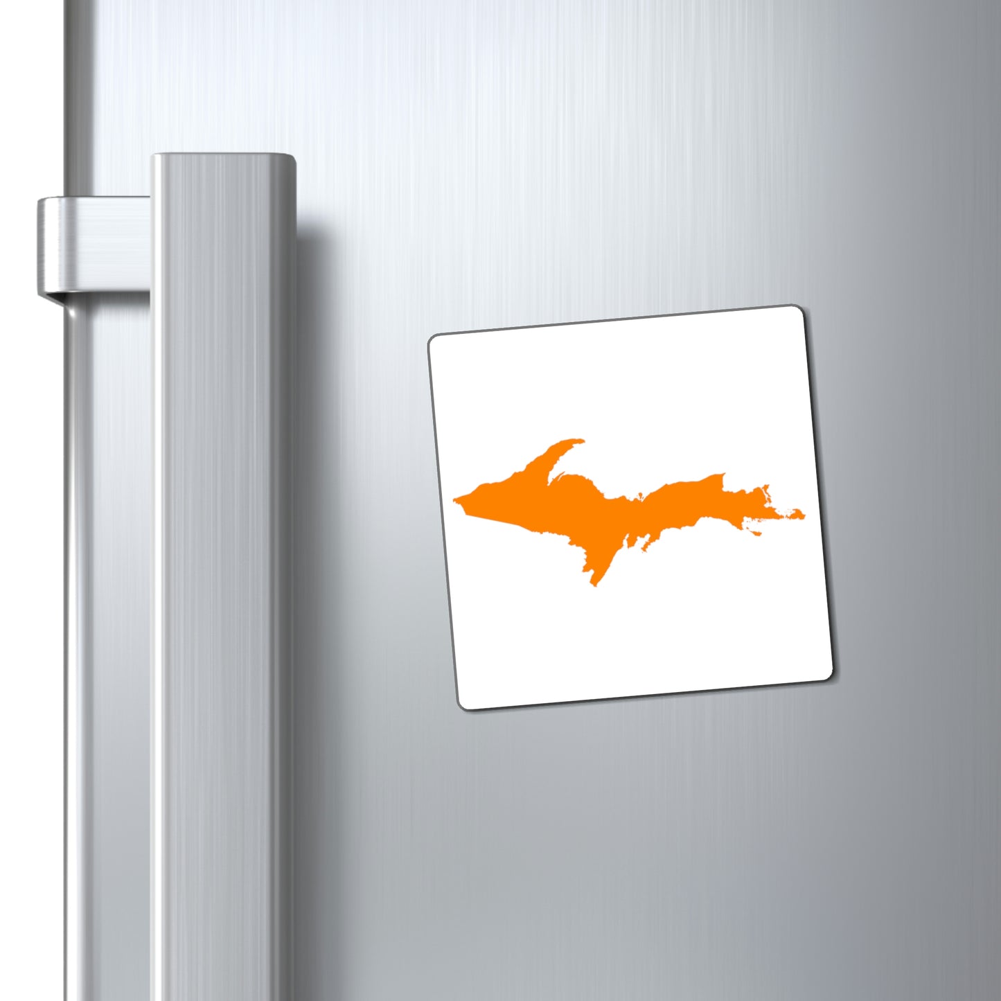 Michigan Upper Peninsula Square Magnet (w/ Orange UP Outline)