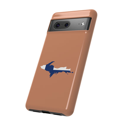 Michigan Upper Peninsula Tough Phone Case ( Copper Color w/ UP Finland Flag Outline) | Samsung & Pixel Android