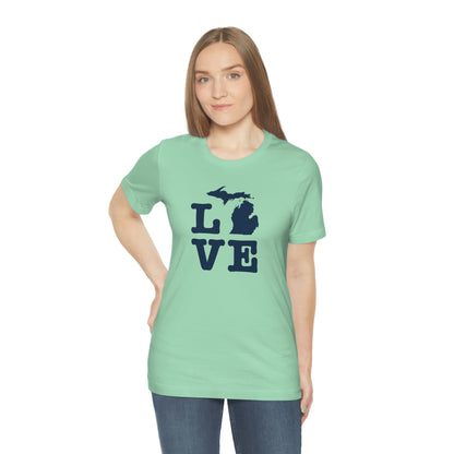 Michigan 'Love' T-Shirt (Typewriter Font) | Unisex Standard Fit