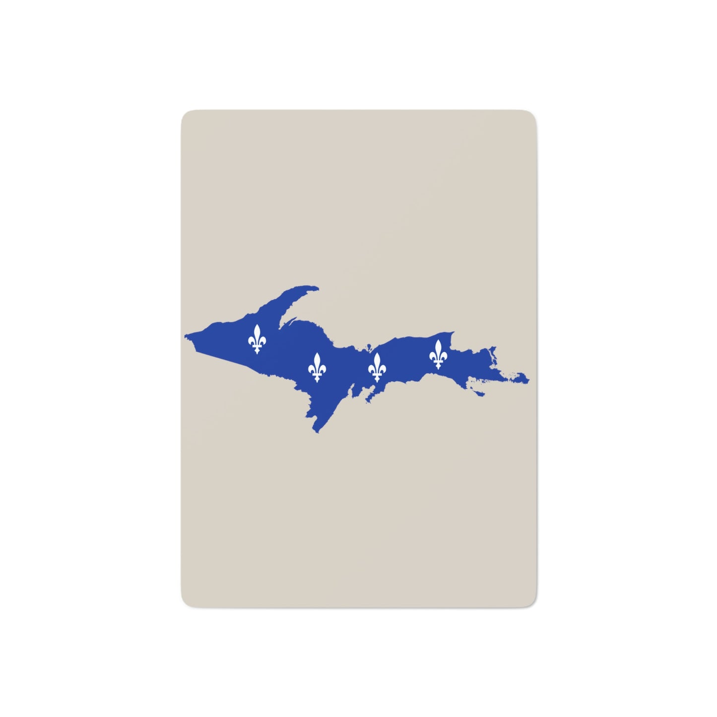 Michigan Upper Peninsula Poker Cards (Canvas Color w/ UP Quebec Flag Outline)