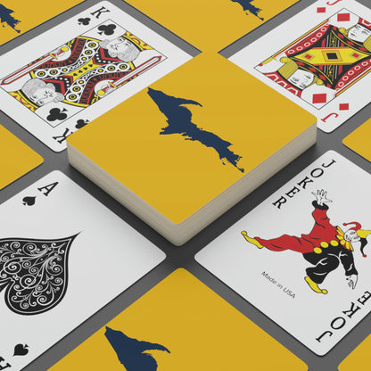 Michigan Upper Peninsula Poker Cards (Gold w/ Navy UP Outline)