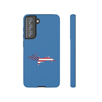 Michigan Upper Peninsula Tough Phone Case (Lake Superior Blue w/ UP USA Flag Outline) | Samsung & Pixel Android