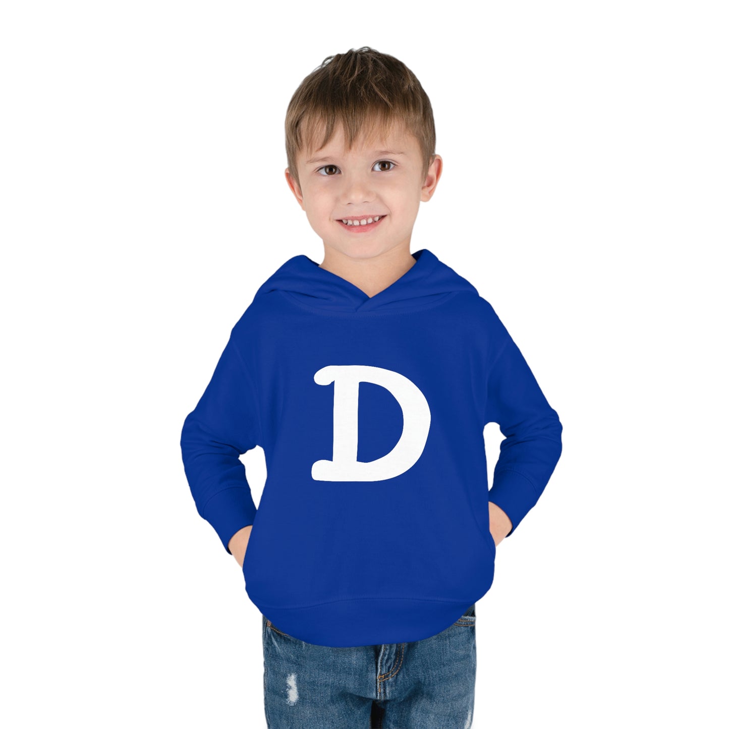 Detroit 'Old French D' Hoodie (White/Navy Full Body Outline) | Unisex Toddler