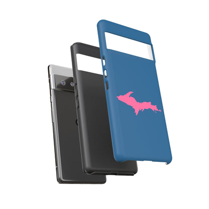 Michigan Upper Peninsula Tough Phone Case (Blueberry w/ Pink UP Outline) | Samsung & Pixel Android