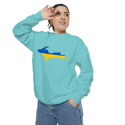 Michigan Upper Peninsula Sweatshirt (w/ UP Ukraine Outline) | Unisex Garment Dyed