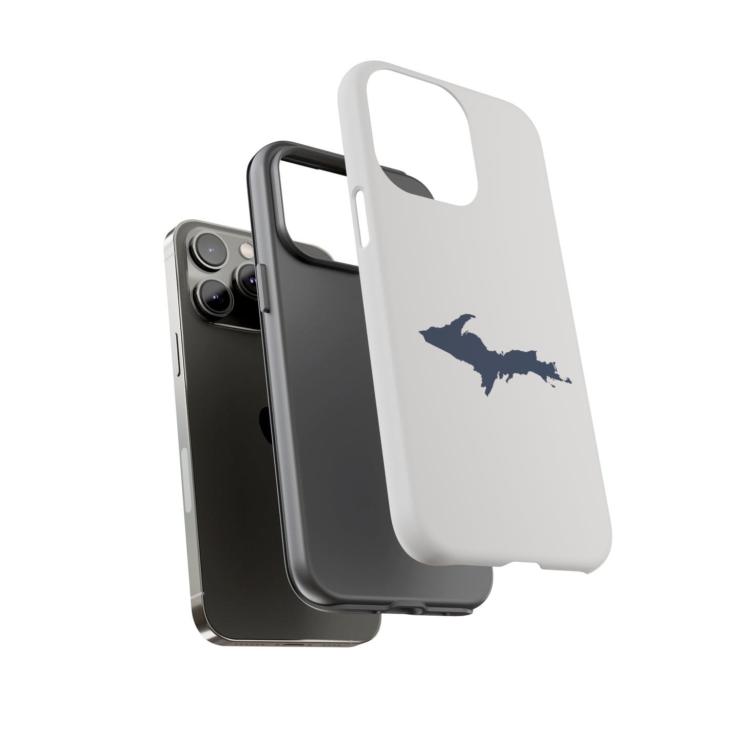 Michigan Upper Peninsula Tough Phone Case (Birch Bark White w/ UP Outline) | Apple iPhone