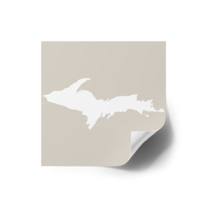 Michigan Upper Peninsula Square Sticker (Canvas Color w/ UP Outline) | Indoor/Outdoor