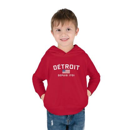 'Détroit Depuis 1701' Hoodie (w/USA Flag Outline) | Unisex Toddler