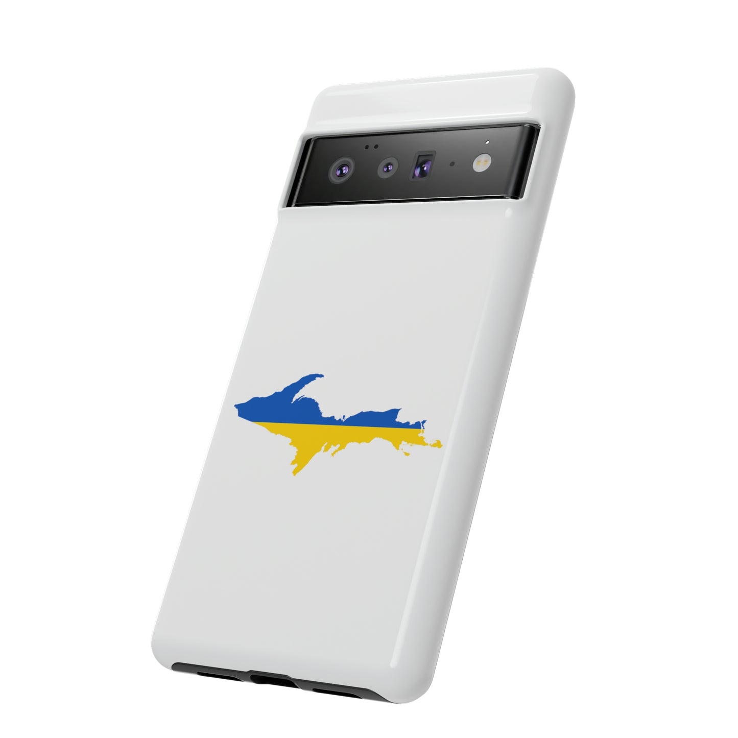 Michigan Upper Peninsula Tough Phone Case (w/ UP Ukraine Flag Outline) | Samsung & Pixel Android